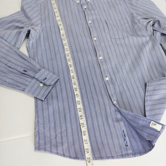 Ben Sherman Men's Shirt Size XL Blue White Stripe Long Sleeve Button Down Cotton - Picture 10 of 15